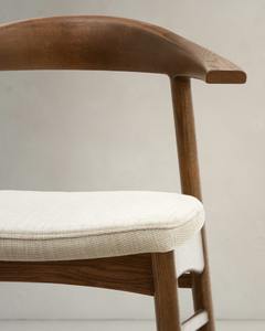 Silla de Comedor de Madera de Teca Sólida, Estilo Escandinavo, con Asiento Acolchado Tapizado para Restaurante, Cafetería, Comedor - Product Image 4