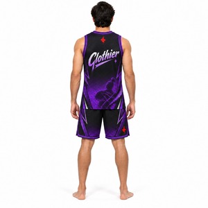 Ensemble de tenue de sport athlétique respirant et léger pour l'entraînement, le jeu et la pratique du basketball, comprenant un maillot et un short d'équipe - Product Image 2