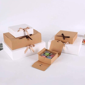 Caja de Regalo Personalizada con Cinta de Satén, Impresión en Lámina Dorada con Nombre, <span class=keywords><strong>para</strong></span> <span class=keywords><strong>Galletas</strong></span>, Chocolate, Macaron, Rebanada de Pastel, Recuerdo de Boda, Fiesta - Product Image 3