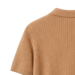 Polo en maille ondulée pour homme, manches courtes, coton premium texturé, coupe ajustée, décontracté et élégant, idéal pour l'été, vente en gros - Product Image 4