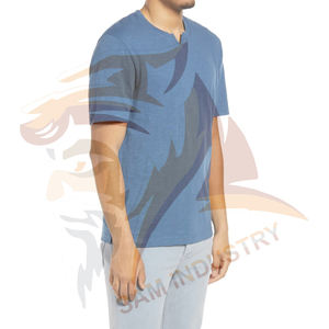 Camiseta de manga corta de corte regular para hombre, 100% algodón y poliéster/algodón, transpirable. - Product Image 3