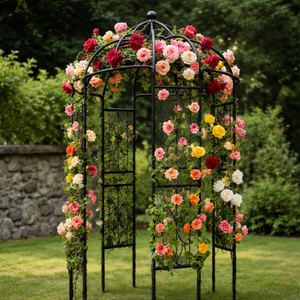 Elegant Black Metal <b>Garden</b> <b>Arbor</b> Gazebo Archway for Wedding Patio Backyard Climbing Plants Outdoor Decor Stand - Product Image 1