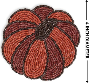 Meilleur sous-verre de table avec perles de verre en forme de citrouille, motif animal décoratif pour fêtes et autres événements, sets de table et tapis de table - Product Image 3