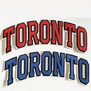 Parches de tela deportiva personalizados DIY de 3 capas con letras bordadas, apliques termoadhesivos de sarga y insignias de goma. - Product Image 6