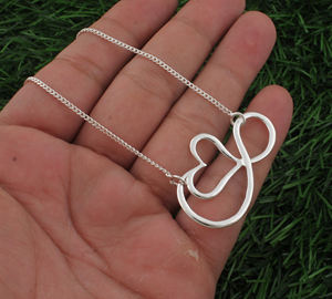 925 Sterling <b>Silver</b> Vintage Platinum Plated <b>Heart</b> Pendant Unisex Custom <b>Heart</b> Shaped <b>Necklace</b> Wholesale Jewelry Supplier - Product Image 5