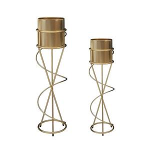 Maceta de hierro y Metal decorativa con acabado antiguo de latón, maceta personalizada directa de fábrica con soporte, maceta larga y maceta - Product Image 4