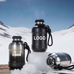 <b>Outdoor</b> Travel <b>Large</b> Capacity Fitness Vaccum Insulated 316 Stainless Steel Drinking Wate Bottle with Carrying Strap - Product Image 1