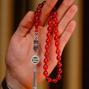 Chapelet Tasbih musulman en résine écologique, fait main, personnalisable, avec perles religieuses islamiques et motif ange, bijoux de mode - Product Image 3