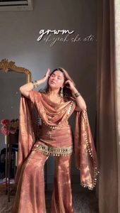 Premium Sharara Palazzo Suit Fendy Silk Embroidery Sequence Work with Real <b>Mirror</b> Work Lace Border Dupatta Ethnic Wear Women - Product Image 3