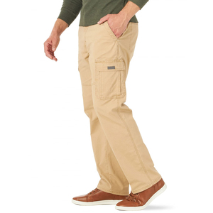 Pantalones Cargo Caqui para Hombre, Corte Recto, Múltiples Bolsillos, Pantalones Casuales de Algodón, Cintura Media, Cierre de Botones, para Primavera - Product Image 3