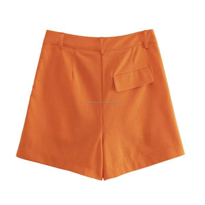 Shorts para mujer con cremallera frontal, cintura alta, transpirables y de secado rápido - Product Image 3