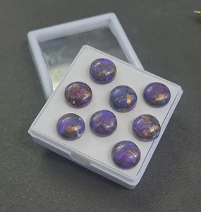 Turquesa cobre rojiza, cabujón redondo, piedra preciosa suelta para la elaboración de joyería. - Product Image 3