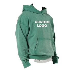 Sudadera con Capucha Extra Grande para Hombre, Estilo Casual, con Logotipo Personalizado, Estampado de Letras en la Parte Delantera, Bolsillo Tipo Canguro, Color Verde - Product Image 1