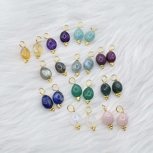 Dyed <b>Ruby</b> Smooth Tumble Pendant 8 to 10mm Gold Plated Three Rawa Charm Handmade Natural Gemstone <b>Necklace</b> Jewelry Gift - Product Image 5