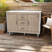 Buffet moderne FURNIZONE modèle 3216 fabriqué en Malaisie, 4 portes, 4 tiroirs, étagères en bois, style panneau, pour salon