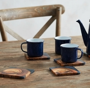 Premium Square Wooden And Epoxy Resin <b>Coasters</b> With Walnut Grain Design Perfect for Home Hotel Ware Tableware Dining Accessory - Product Image 4