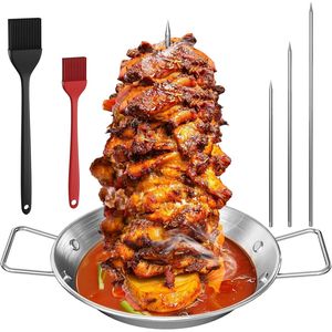 Soporte Vertical para Shawarma Al Pastor para Parrilla y Horno, 3 Brochetas Extraíbles (8/10/12 Pulgadas), 2 Accesorios para Barbacoa - Product Image 1