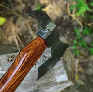 Marteau Viking en acier Damas fait main avec manche en bois de rose, qualité industrielle, 20 pouces de longueur, personnalisable OEM pour travaux extérieurs - Product Image 1
