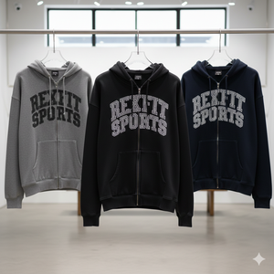 เสื้อฮู้ดดี้เฟรนช์เทอร์รี่แบบสั่งทำพิเศษ คุณภาพสูง วัสดุที่ดีที่สุด ประดับด้วยงานปักลายโลโก้ด้วยคริสตัลแบบสั่งทำพิเศษ ทรงครอป ซิปแบบยูนิเซ็กซ์ - Product Image 3