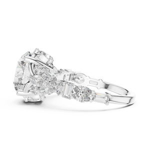 Luis Otoya Design S925 <b>Silver</b> Jewelry <b>Set</b> Round Brilliant Cut Lab Grown Diamond Wedding <b>Rings</b> - Product Image 4