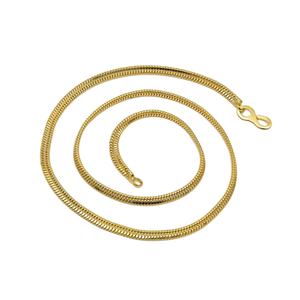 Collares de Cadena de Eslabones de Serpiente Chapados en Oro Micro de 14K, 18K, 24K al por Mayor para Mujer, Joyería de Moda de Latón de Diseño Moderno para Uso Diario - Product Image 3
