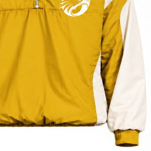 Veste coupe-vent légère à capuche pour homme, couleur unie jaune doré, style colorblock, fermeture éclair quart, idéale pour le sport, les voyages et les occasions décontractées - Product Image 6