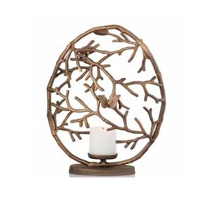 Bougeoir en aluminium en forme de branche en finition nickel bougeoir bougeoir modernisme pour décoration de mariage à la maison et à l'événement - Product Image 2