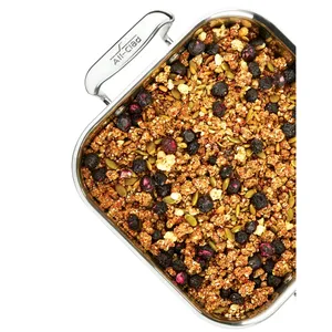 Cacerola de Acero Inoxidable de Alta Resistencia, Apta para Horno, con Grabado Floral Elegante Plateado, Estilo Banquete de Acción de Gracias, para Diwali - Product Image 4