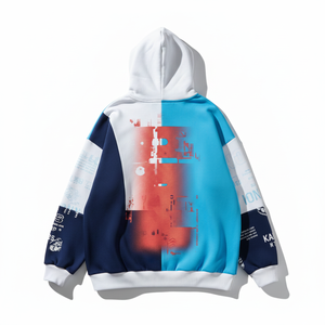 Sweat-shirt à capuche streetwear personnalisé pour homme, patchwork, broderie 3D, color block, coupe oversize, unisexe, hip hop, molleton épais - Product Image 4