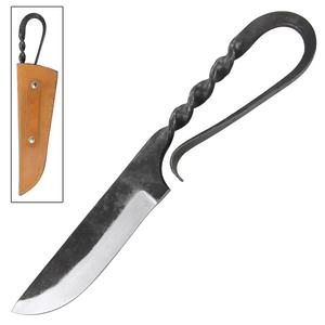 Couteau médiéval de haute qualité, forgé à la main en acier à haute teneur en carbone, style antique, couteau utilitaire médiéval à lame pleine, avec étui en cuir - Product Image 6