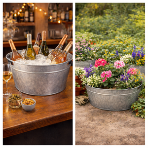 Headway Crafts - Recipiente Ovalado Reutilizable y Lavable para Fiestas, de Hierro, 18.5x13.5x9 Pulgadas - Product Image 4