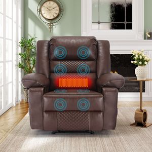 Breathable Leather Manual <b>Recliner</b> Chair for Living Room Massage Sofa with Comfortable Reclining Features - Product Image 1