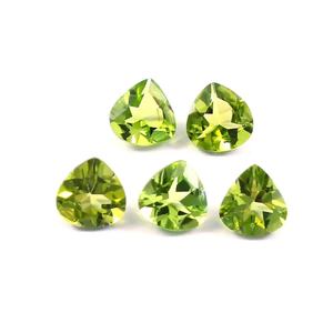 6X6MM AAA ++ Calidad Peridoto natural Forma de corazón Corte facetado Suelto Hecho a mano Fabricación de joyas semipreciosas 7 Mohs Dureza Verde - Product Image 1