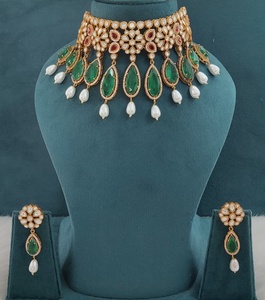 Premium Quality <b>Statement</b> Bridal <b>Necklace</b> Set Doublet Stones Unique Design Perfect For Wedding, Party Wear, Festive Occasions - Product Image 2