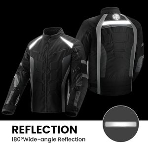 Chaqueta de Motocicleta Cortavientos para Hombre, Armadura Completa, Equipo de Motocross, Color Negro - Product Image 5