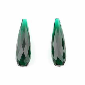 Cuarzo Esmeralda Verde de Alta Calidad, 10x30mm, Facetado, Corte Briolette, Perforado, en Forma de Lágrima, para Joyería, Suministro de Gemas Sueltas - Product Image 1