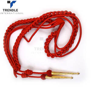 Aiguillette de hombro para uniforme ceremonial, hecha a mano con hilo de alambre plateado y puntas metálicas, diseño personalizable, nailon. - Product Image 5
