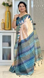 Sari de Seda Tussah de Diseño Indio, el Más Vendido, con Elegante Trabajo Jari, Estilo Étnico, Blusa de Exportación de Última Tendencia, Boutique Exclusiva - Product Image 5