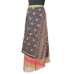 New Handmade Vintage Silk Magic Reversible <b>Sarong</b> Pareo <b>Wrap</b> Skirt Tube Dress Women Wear Vintage Silk Sari Long Length <b>Wrap</b> - Product Image 3