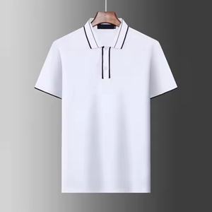 Camisas de polo 100% algodón para hombre al por mayor camisas de moda de manga corta ajustadas de buena calidad con patrón sólido de logotipo propio personalizado - Product Image 6