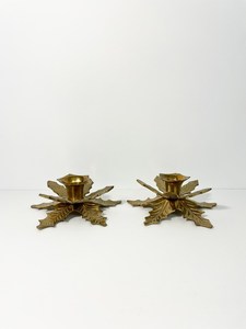 Vintage Brass Botanical Leaf <b>Candlestick</b> Holder Handcrafted Floral Candle Stand for Home Decor Dining Table Wedding - Product Image 4