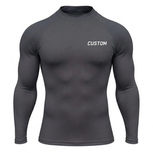 Maillot de compression uni pour homme, adulte, garçon, MMA, Rash Guard, cyclisme, léger, maillot de bain, manches longues, unisexe, séchage rapide - Product Image 1