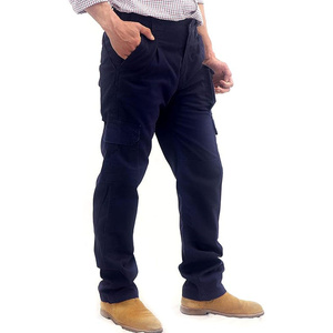 Pantalon de travail pour homme FR, poches cargo, résistant aux flammes, 100% coton, taille élastique, certifié CE, coupe régulière, coutures soudées, antistatique - Product Image 2