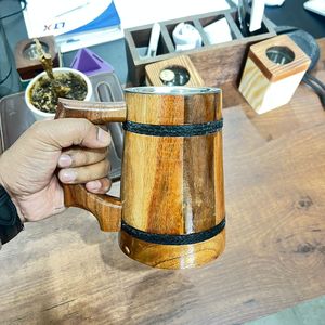 Tasses en bois durables, solides et artisanales, finition naturelle, réutilisables, pour boissons, collection pour restaurants, cafés et salles à manger - Product Image 1
