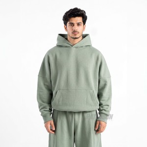 Vente en gros de sweat-shirts à capuche en molleton lourd 400 GSM, coupe ample, épaules tombantes, pour les marques contemporaines - Product Image 6