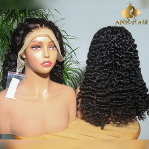 Deep Wave Lace Front <b>Wig</b> Natural <b>Black</b> 100% Vietnamese Human Hair HD Transparent Lace Glueless Pre-Plucked Wholesale - Product Image 5