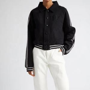 Chaquetas con parche bordado de chenilla para hombre personalizadas OEM 2025, estilo universitario Vintage Letterman para calle principal de invierno - Product Image 6