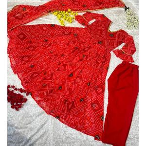 GEORGETTE PESADA EN TRABAJO DE IMPRESIÓN DIGITAL CON VESTIDO DE MANGAS COMPLETAS Y FONDO DE MICRO COTTAN CON GEORGETTE DUPATTA - Product Image 3