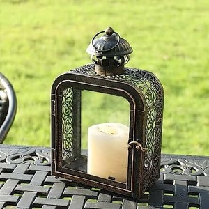 White Metal Square Durable Lanterns Indoor <b>Ramadan</b> <b>Decor</b> Reusable - Product Image 5