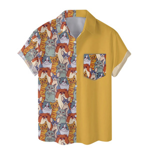 Service OEM Chemises Hawaïennes Décontractées pour Hommes 100% Polyester Manches Courtes Col Rabattu Couleur Unie Respirantes Coupe Classique Écologiques Séchage Rapide - Product Image 3